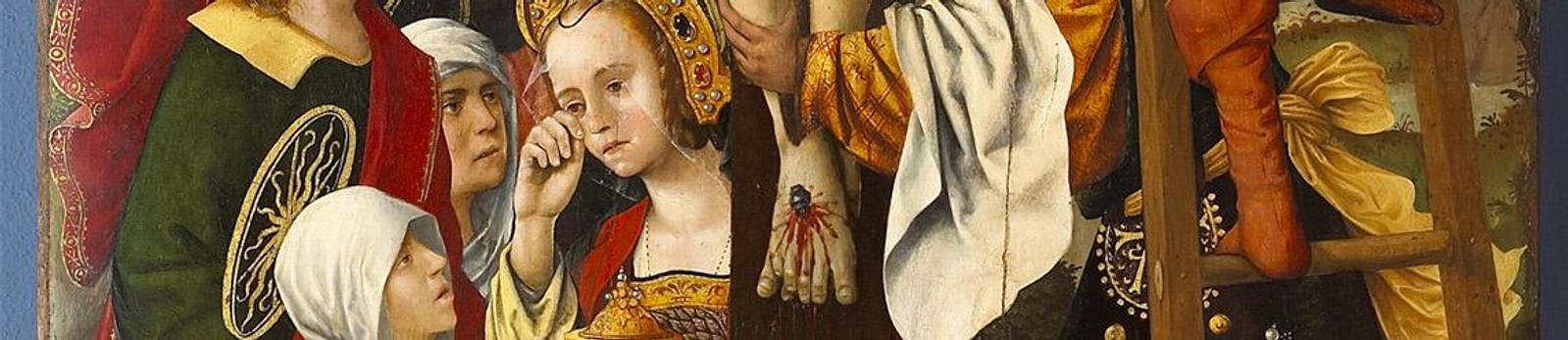 Détail du tableau "Descente de croix" exposé dans les salles gothiques